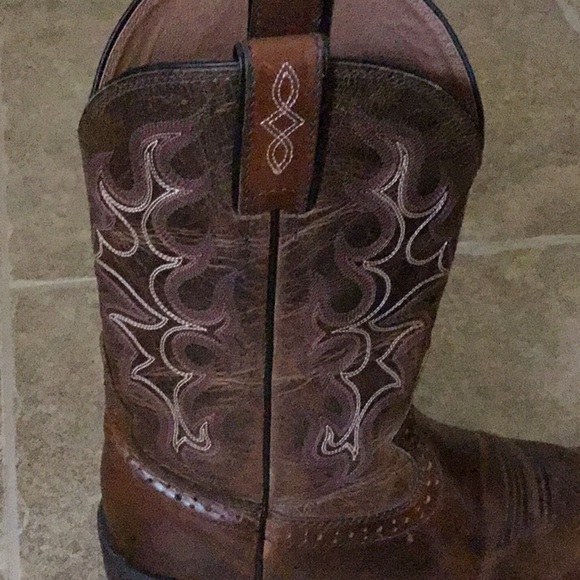 SV7216 Mens Justin Silver Cattleman Cowboy Boot Square Toe Brown - Picture 10 of 16